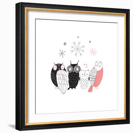 Owls-null-Framed Art Print