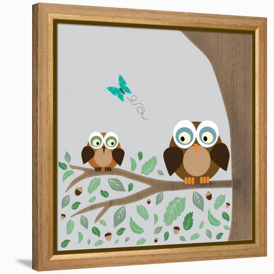 Owls-Lauren Gibbons-Framed Stretched Canvas