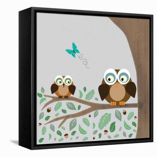 Owls-Lauren Gibbons-Framed Stretched Canvas