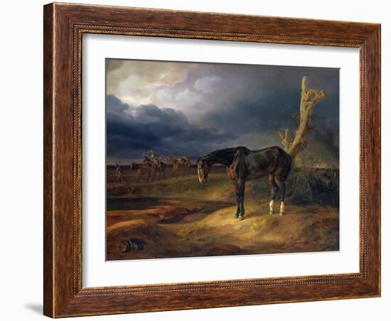 Ownerless Horse on the Battlefield at Moshaisk in 1812, 1834-Albrecht Adam-Framed Giclee Print