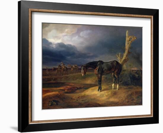 Ownerless Horse on the Battlefield at Moshaisk in 1812, 1834-Albrecht Adam-Framed Giclee Print