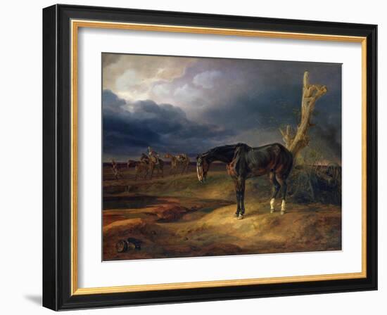 Ownerless Horse on the Battlefield at Moshaisk in 1812, 1834-Albrecht Adam-Framed Giclee Print