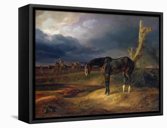 Ownerless Horse on the Battlefield at Moshaisk in 1812, 1834-Albrecht Adam-Framed Premier Image Canvas