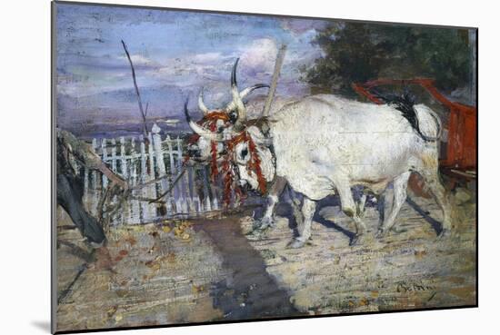 Ox Cart, 1885, by Giovanni Boldini (1842-1931), Oil on Panel, 17X25 Cm. Italy, 19th Century-Giovanni Boldini-Mounted Giclee Print