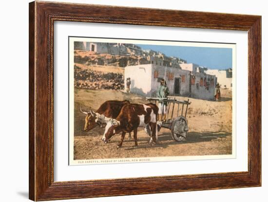 Ox Cart, Laguna Pueblo, New Mexico-null-Framed Art Print