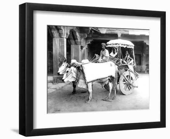 Ox-Drawn Cart, India, C.1907-null-Framed Photographic Print