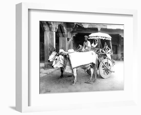 Ox-Drawn Cart, India, C.1907-null-Framed Photographic Print