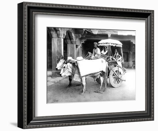 Ox-Drawn Cart, India, C.1907-null-Framed Photographic Print