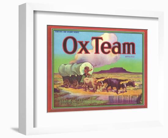 Ox Team Apple Label - Wenatchee, WA-Lantern Press-Framed Art Print