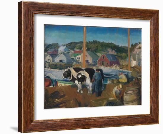 Ox Team, Wharf at Matinicus, 1916-George Wesley Bellows-Framed Giclee Print