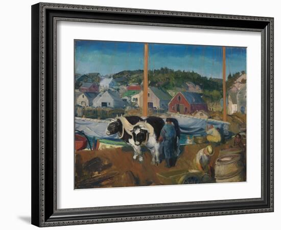 Ox Team, Wharf at Matinicus, 1916-George Wesley Bellows-Framed Giclee Print