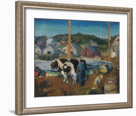 Ox Team, Wharf at Matinicus-George Wesley Bellows-Framed Premium Giclee Print