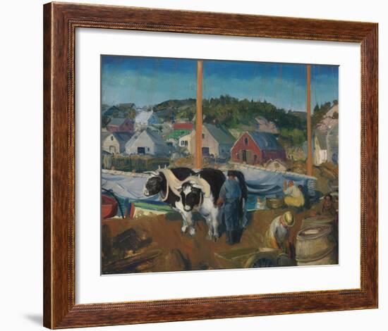 Ox Team, Wharf at Matinicus-George Wesley Bellows-Framed Premium Giclee Print