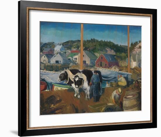 Ox Team, Wharf at Matinicus-George Wesley Bellows-Framed Premium Giclee Print