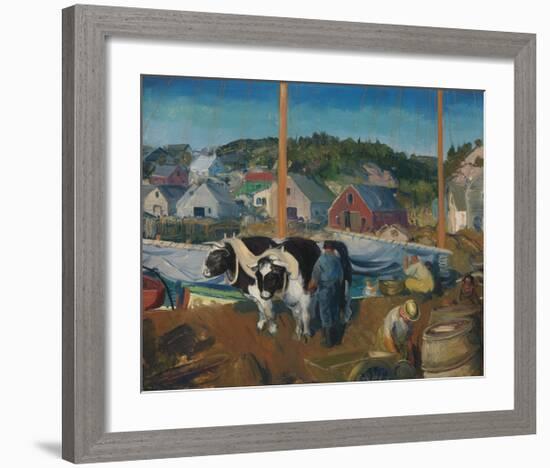 Ox Team, Wharf at Matinicus-George Wesley Bellows-Framed Premium Giclee Print