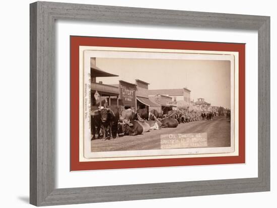 Ox Teams at Sturgis, D.T. [I.E. Dakota Territory]-John C. H. Grabill-Framed Giclee Print