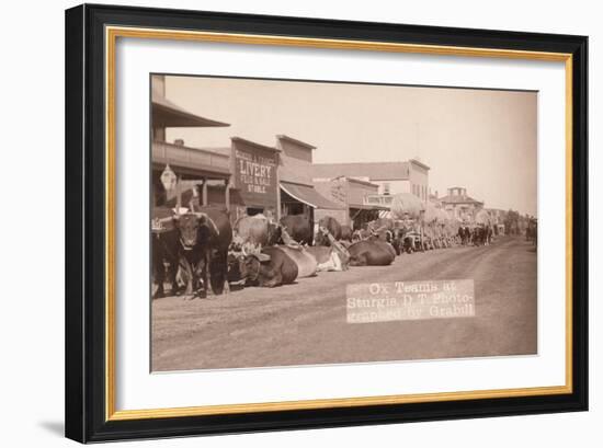 Ox Teams in the Dakota Territory-John C.H. Grabill-Framed Art Print