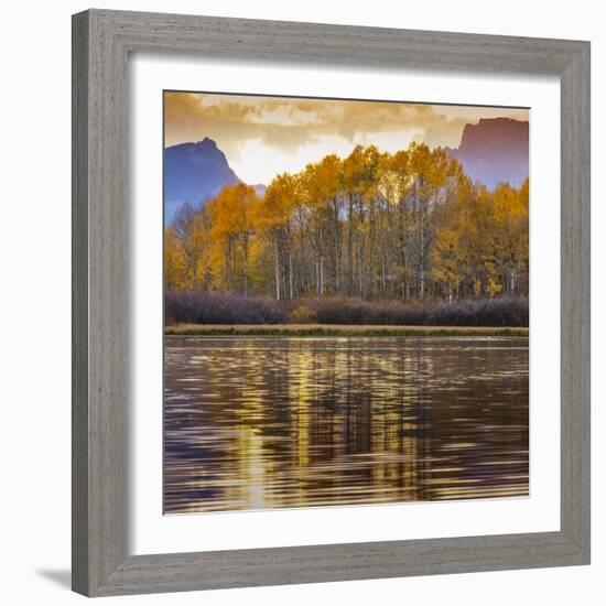 Oxbow bend at sunset, Grand Tetons National Park, Wyoming, USA-Maresa Pryor-Framed Photographic Print