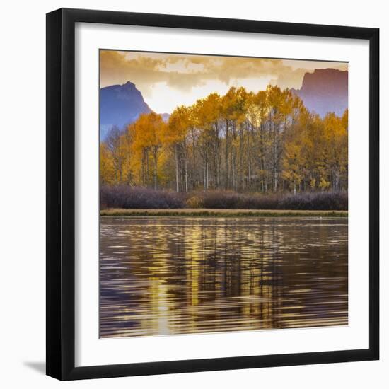 Oxbow bend at sunset, Grand Tetons National Park, Wyoming, USA-Maresa Pryor-Framed Photographic Print