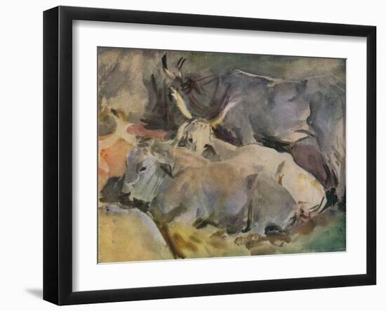 'Oxen at Siena', c1910-John Singer Sargent-Framed Giclee Print