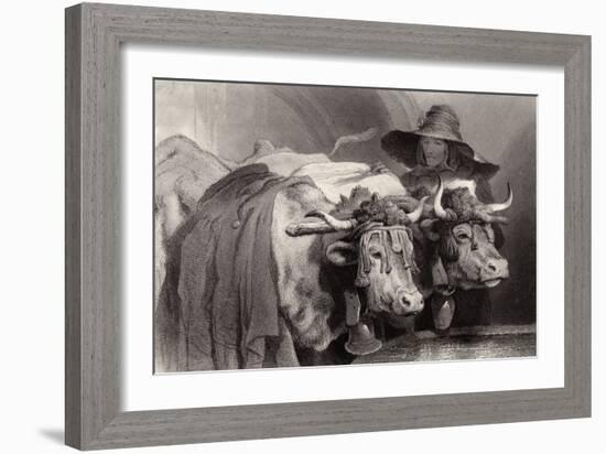 Oxen at the Tank, Geneva, Switzerland-Edwin Henry Landseer-Framed Giclee Print