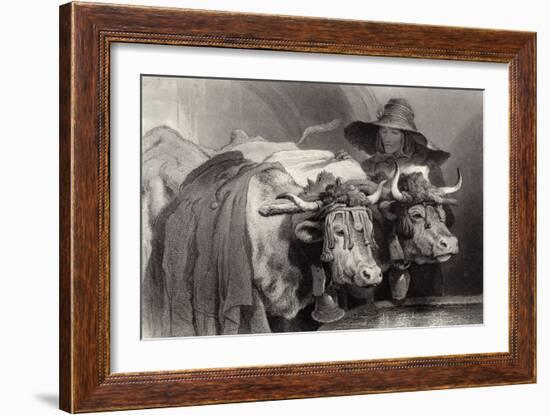 Oxen at the Tank, Geneva, Switzerland-Edwin Henry Landseer-Framed Giclee Print