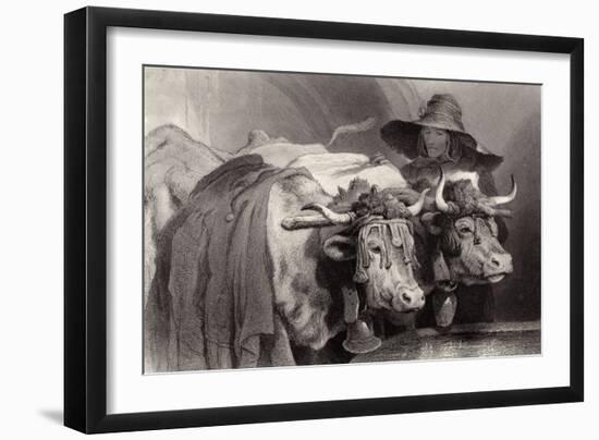 Oxen at the Tank, Geneva, Switzerland-Edwin Henry Landseer-Framed Giclee Print