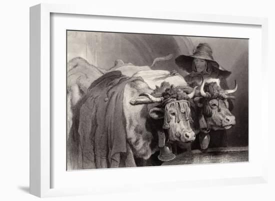 Oxen at the Tank, Geneva, Switzerland-Edwin Henry Landseer-Framed Giclee Print