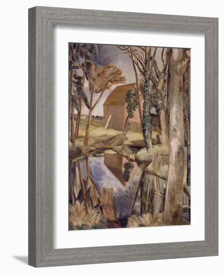 Oxenbridge Pond, 1927-28 (Oil on Canvas)-Paul Nash-Framed Giclee Print