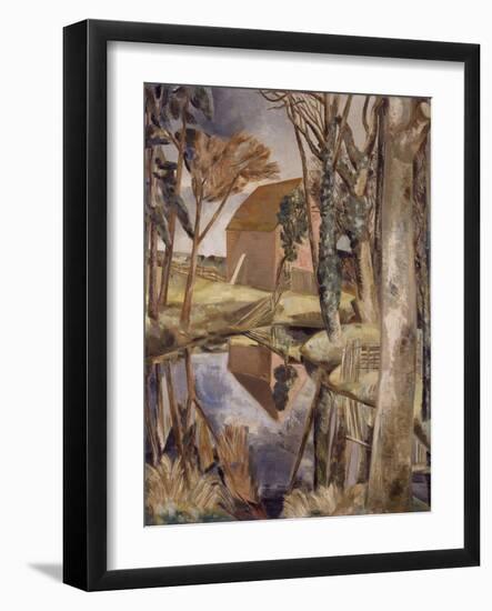 Oxenbridge Pond, 1927-28 (Oil on Canvas)-Paul Nash-Framed Giclee Print