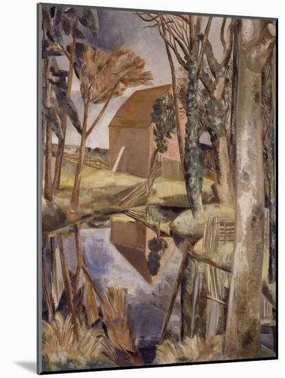 Oxenbridge Pond, 1927-28 (Oil on Canvas)-Paul Nash-Mounted Giclee Print