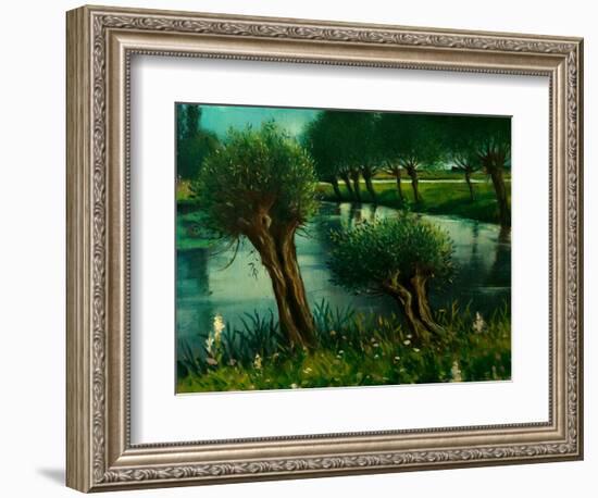 Oxford, on the Cherwell (Oil on Canvas)-Christopher Richard Wynne Nevinson-Framed Giclee Print