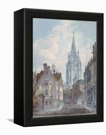 Oxford: St Mary's from Oriel Lane, 1792-1793-J. M. W. Turner-Framed Premier Image Canvas