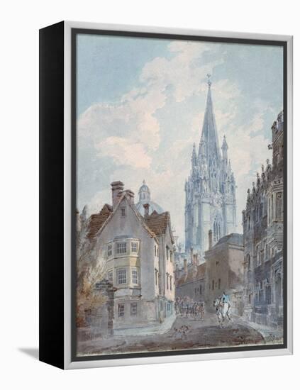 Oxford: St Mary's from Oriel Lane, 1792-1793-J. M. W. Turner-Framed Premier Image Canvas