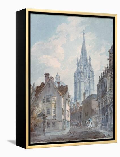 Oxford: St Mary's from Oriel Lane, 1792-1793-J. M. W. Turner-Framed Premier Image Canvas