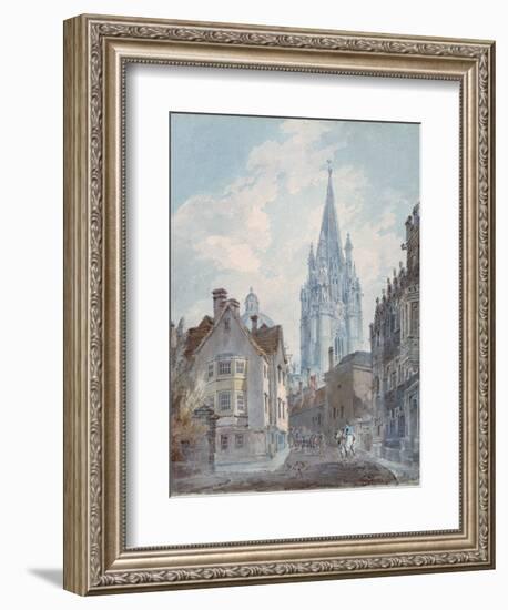 Oxford: St Mary's from Oriel Lane, 1792-1793-J. M. W. Turner-Framed Giclee Print