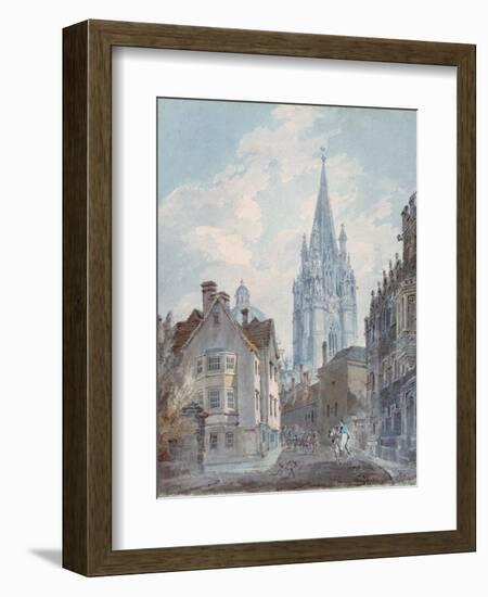 Oxford: St Mary's from Oriel Lane, 1792-1793-J. M. W. Turner-Framed Giclee Print