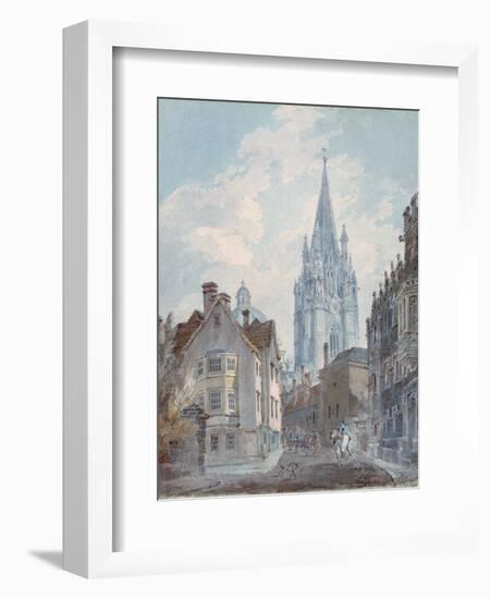 Oxford: St Mary's from Oriel Lane, 1792-1793-J. M. W. Turner-Framed Giclee Print