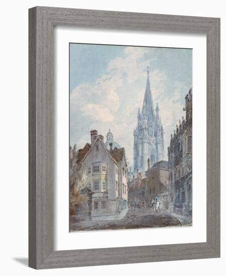 Oxford: St Mary's from Oriel Lane, 1792-1793-J. M. W. Turner-Framed Giclee Print