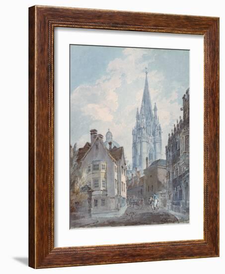 Oxford: St Mary's from Oriel Lane, 1792-1793-J. M. W. Turner-Framed Giclee Print