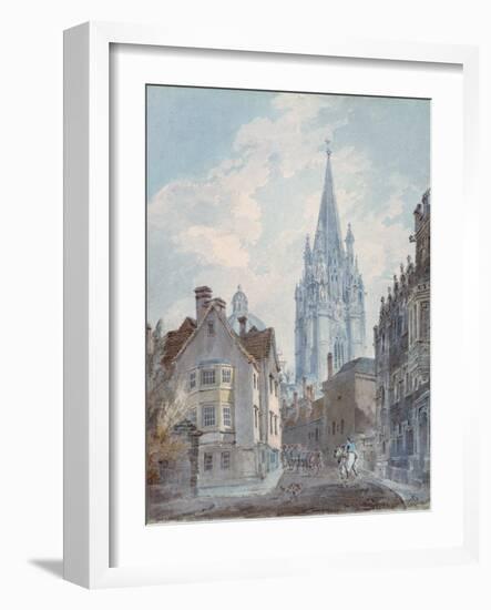 Oxford: St Mary's from Oriel Lane, 1792-1793-J. M. W. Turner-Framed Giclee Print