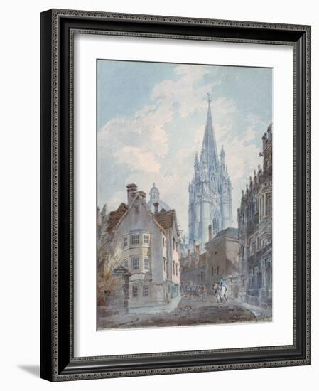 Oxford: St Mary's from Oriel Lane, 1792-1793-J. M. W. Turner-Framed Giclee Print