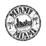 Miami Grunge Rubber Stamp-oxlock-Framed Art Print