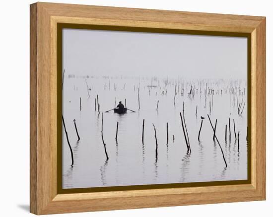 Oyster Beds, Arcachon, Gironde, Aquitaine, France-Adam Woolfitt-Framed Premier Image Canvas