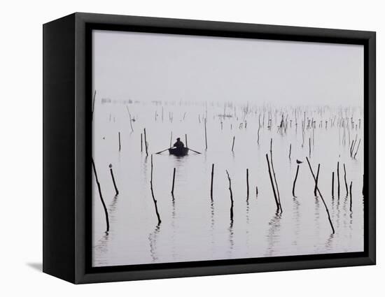 Oyster Beds, Arcachon, Gironde, Aquitaine, France-Adam Woolfitt-Framed Premier Image Canvas