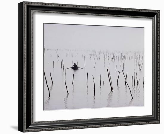 Oyster Beds, Arcachon, Gironde, Aquitaine, France-Adam Woolfitt-Framed Photographic Print