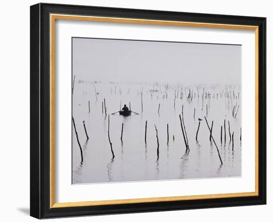 Oyster Beds, Arcachon, Gironde, Aquitaine, France-Adam Woolfitt-Framed Photographic Print