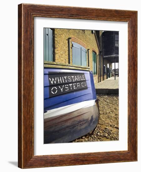 Oyster Boat Outside the Oyster Stores on the Seafront, Whitstable, Kent, England-David Hughes-Framed Photographic Print