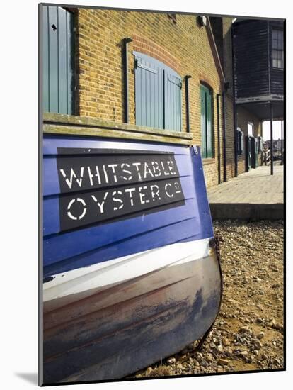 Oyster Boat Outside the Oyster Stores on the Seafront, Whitstable, Kent, England-David Hughes-Mounted Photographic Print