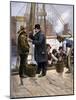 Oyster Buyer Tasting a Sample on the Dock in Baltimore, Maryland, 1880s-null-Mounted Giclee Print